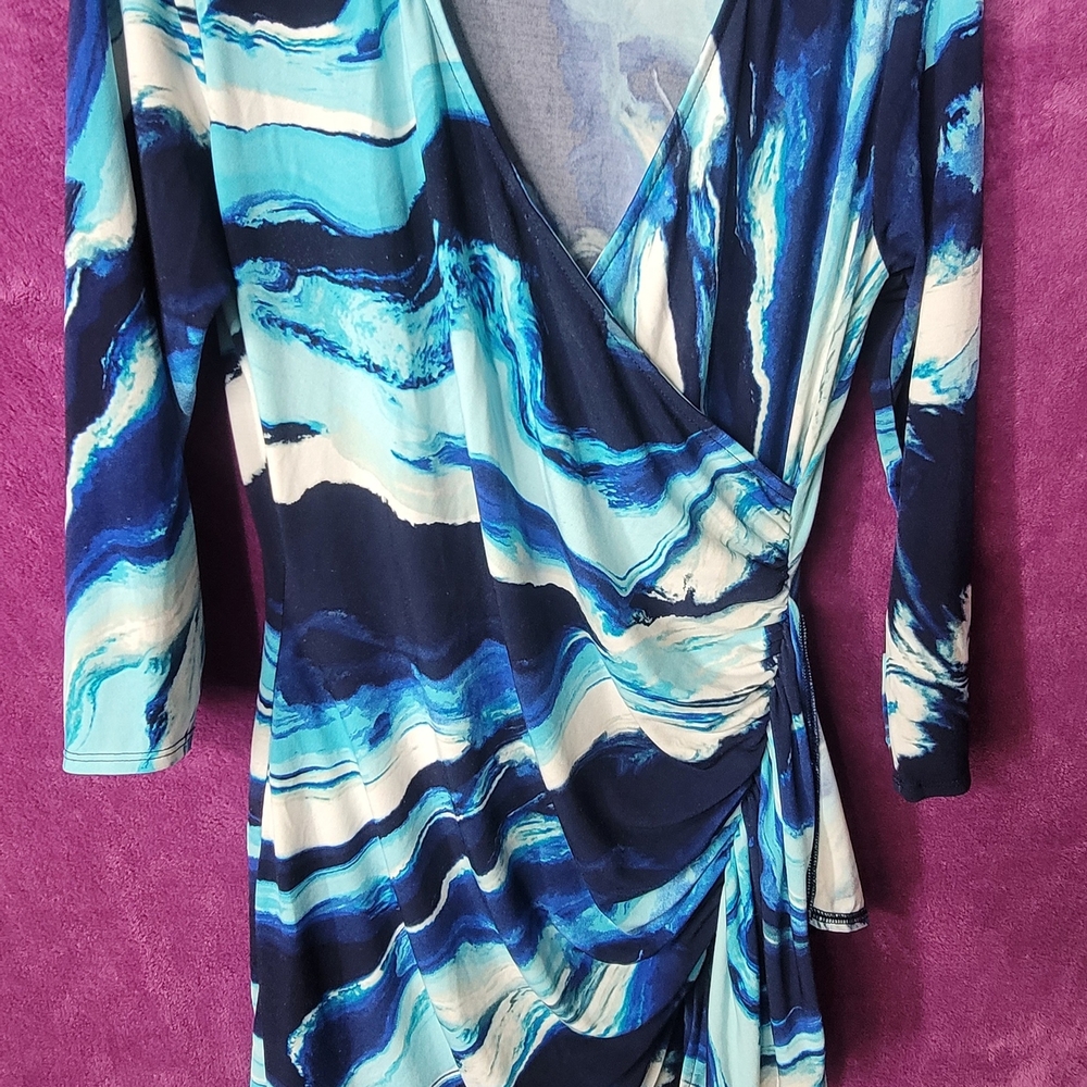 New York & Company Blue and White Midi Dress